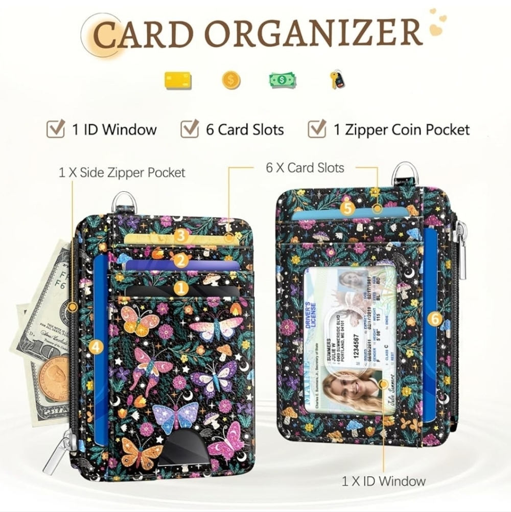 Floral Butterfly Card Organizer